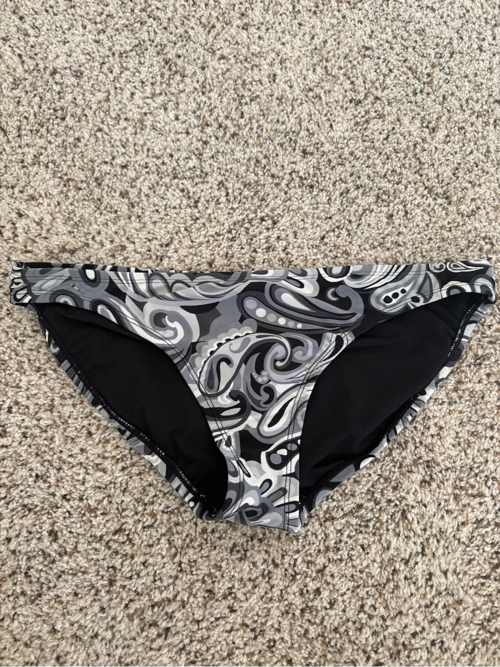 Converse Black and Gray Paisley Bikini Bottoms